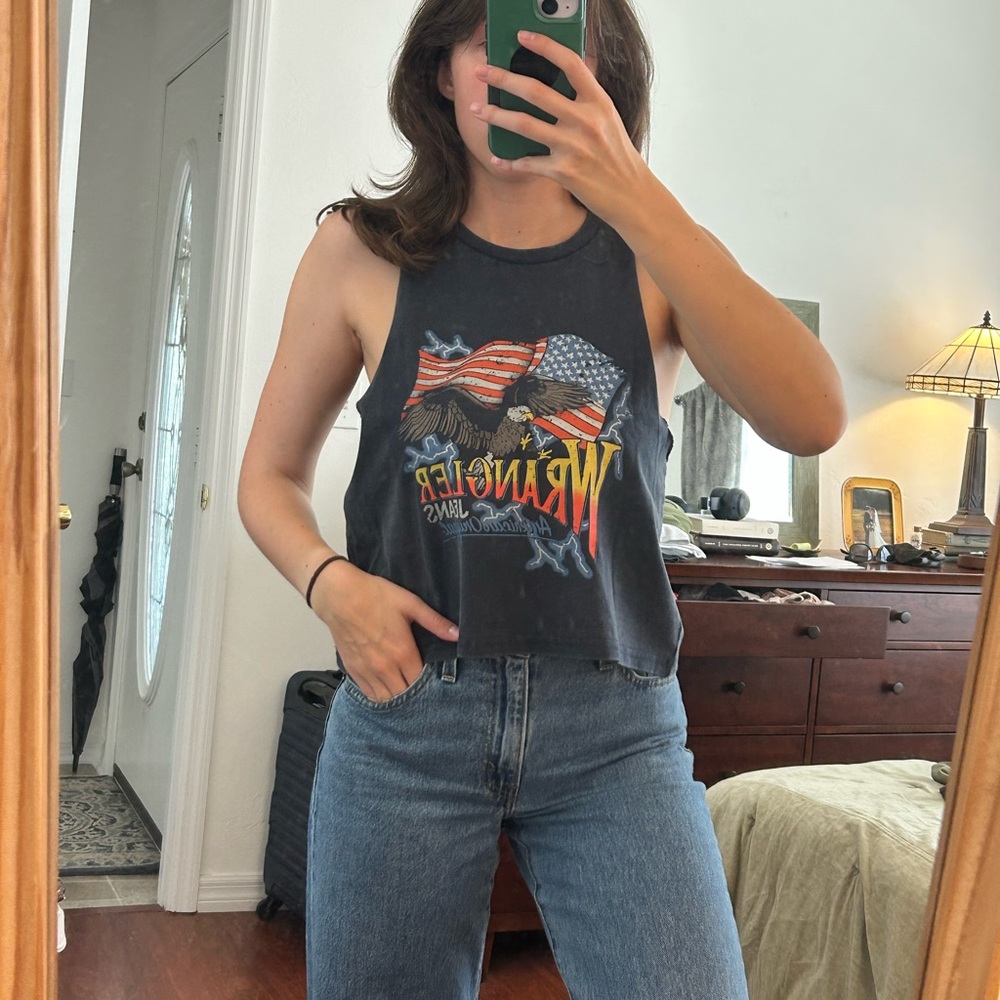 Wrangler Women's Charcoal Graphic Muscle Tee